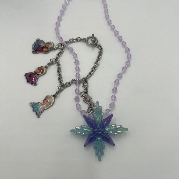 Disney Frozen Charm Bracelet and Plastic Necklace - Kid's Jewelry - Picture 1 of 7